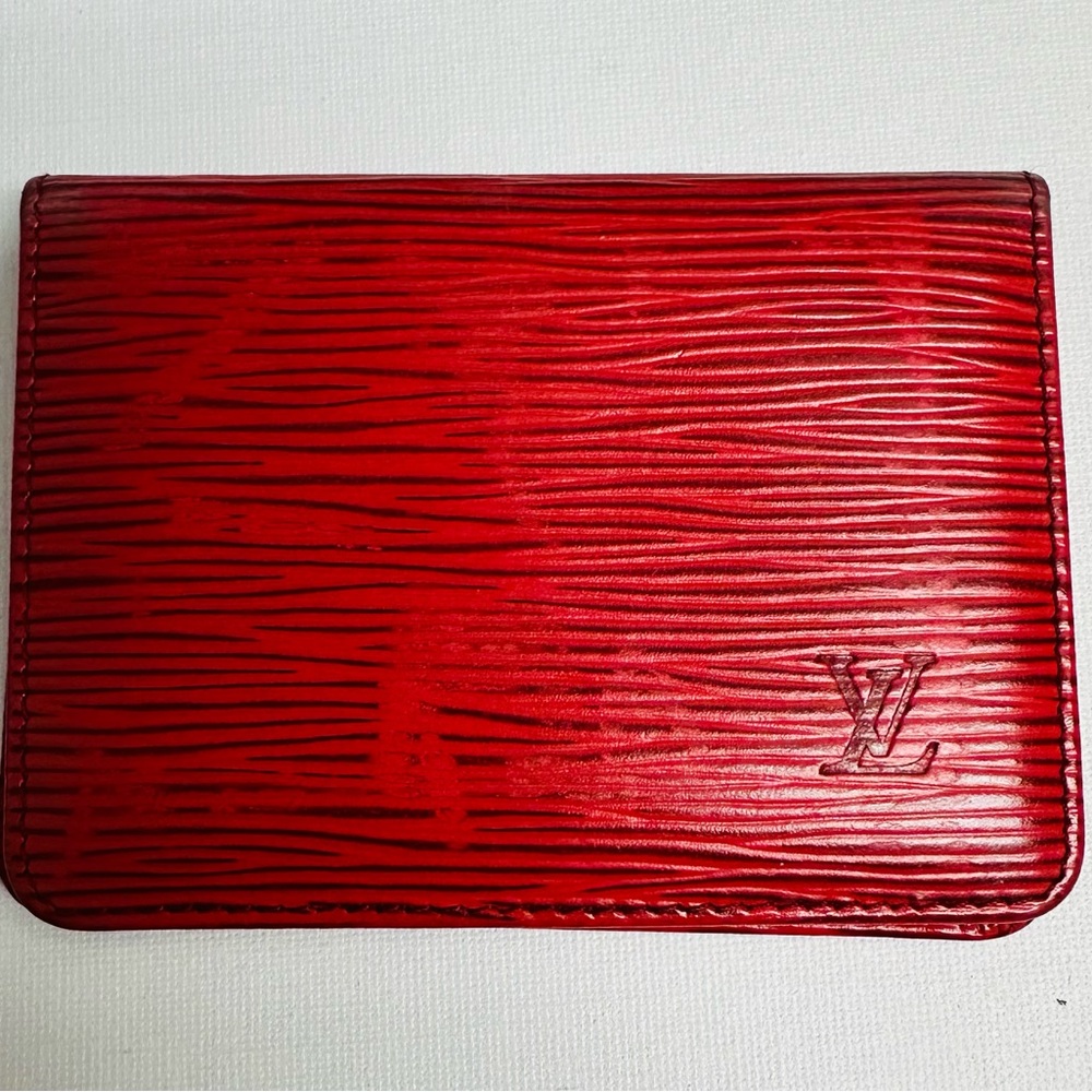 Louis Vuitton Red Leather Epi Card Holder